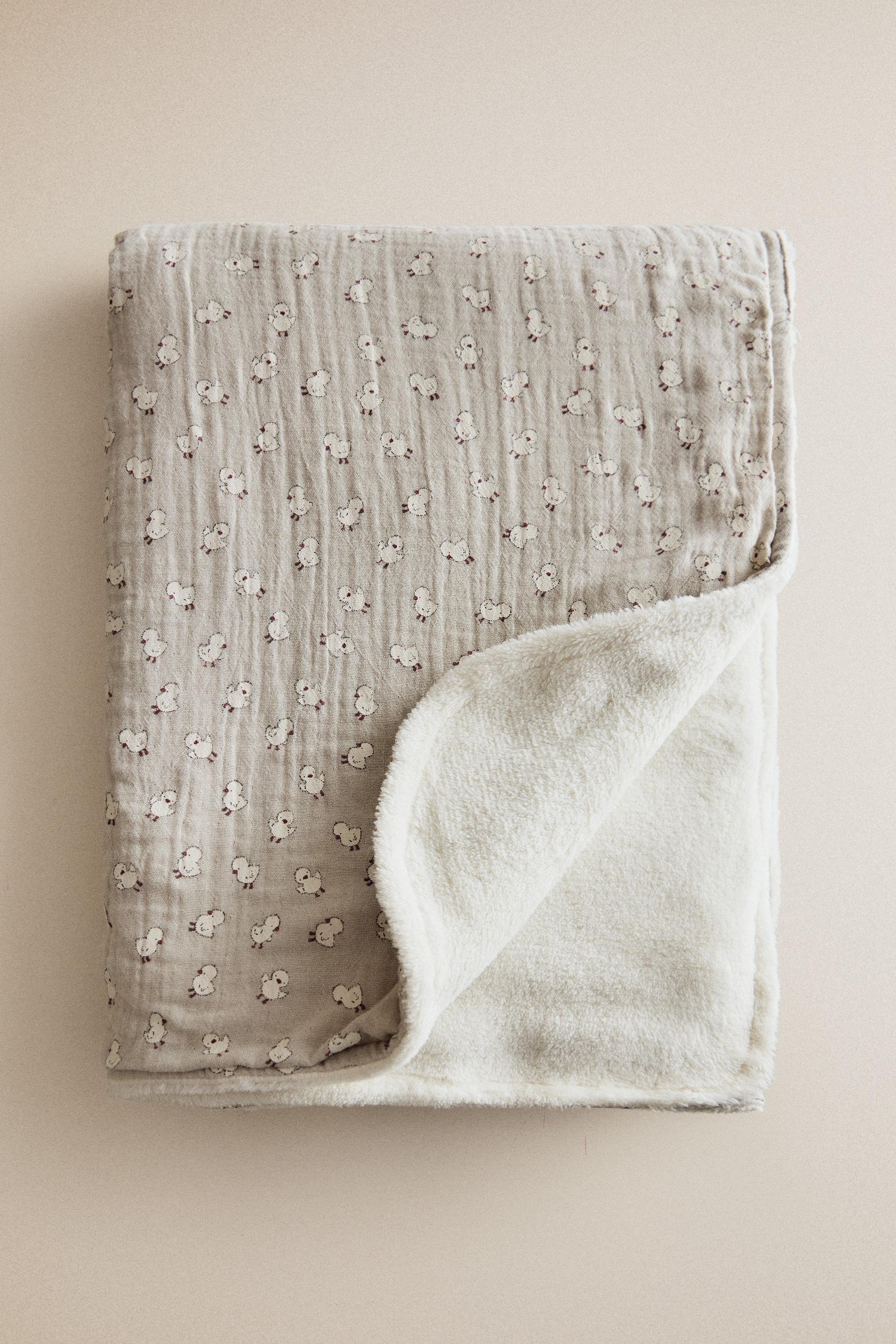 COUVERTURE BÉBÉ COTON POUSSINS